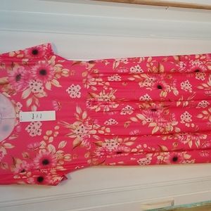 Hot pink floral dress xl